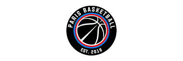 Logo paris basketball logo paris basket couleur noir, blanc, rouge et bleu